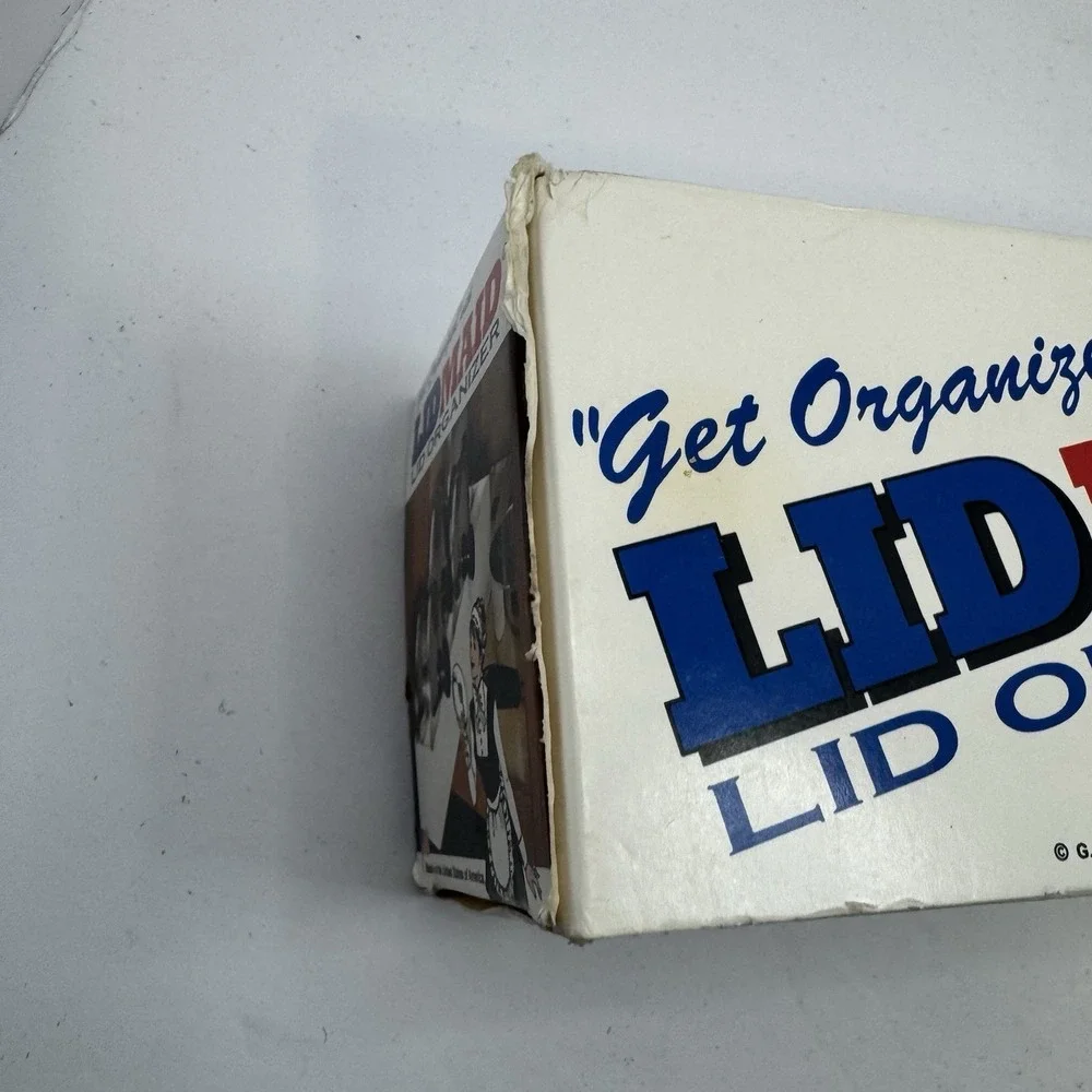Vintage Lid Maid Pot and Pan Lid Organizer Cabinet Slider Made in USA 80s 90s
